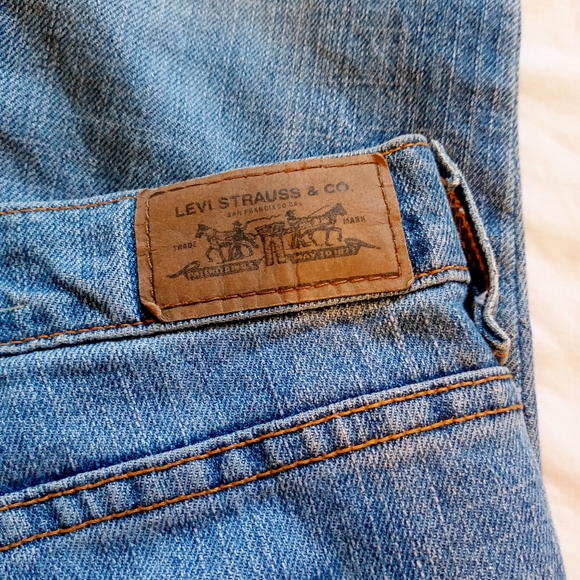 Levis Vintage Strauss Women's Straight leg Denim jeans 505 blue 12 M - Picture 6 of 7